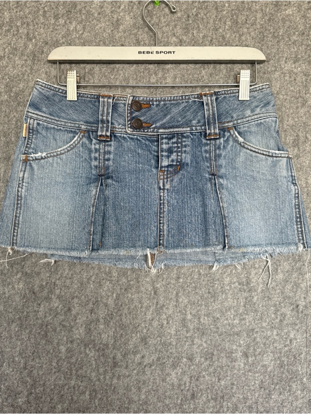 Hollister Light Blue Distressed Denim Mini Skirt vintage Y2K